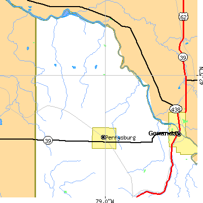 Zip code 14129 close-up map