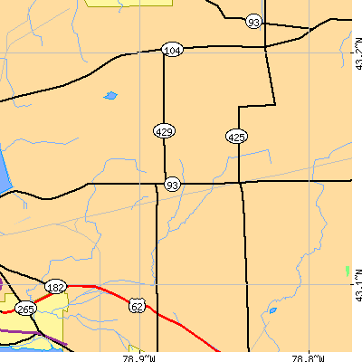 Zip code 14132 close-up map