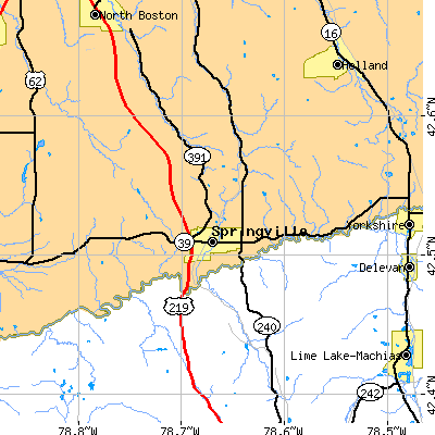 Zip code 14141 close-up map