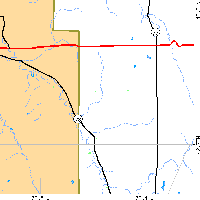 Zip code 14145 close-up map