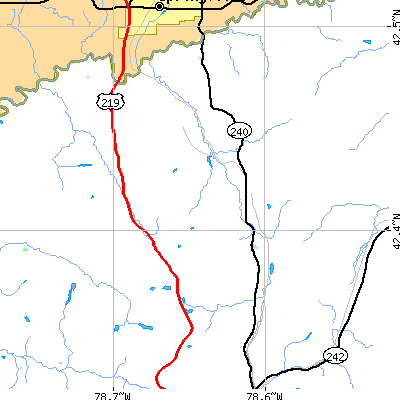 Zip code 14171 close-up map