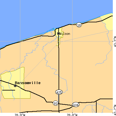 Zip code 14172 close-up map