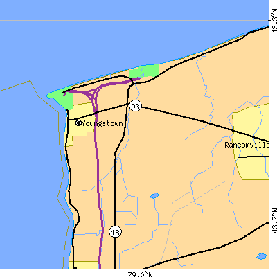 Zip code 14174 close-up map