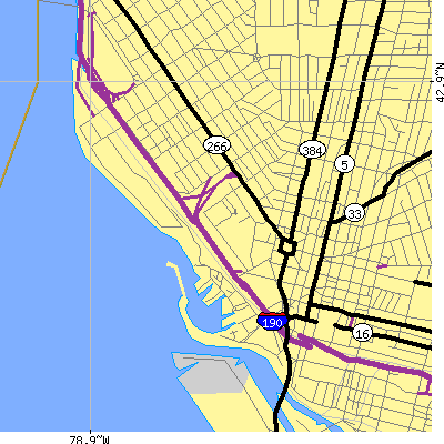 Zip code 14202 close-up map