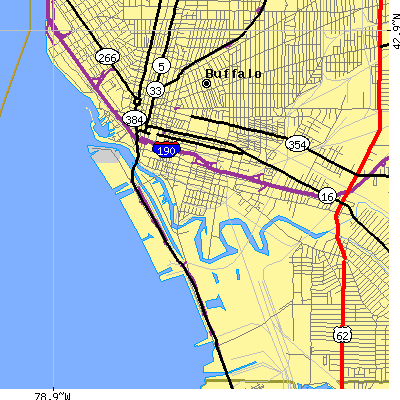 Zip code 14203 close-up map