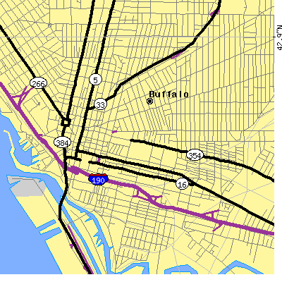 Zip code 14204 close-up map