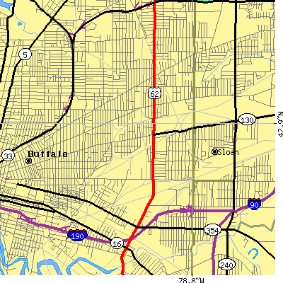 Zip code 14212 close-up map