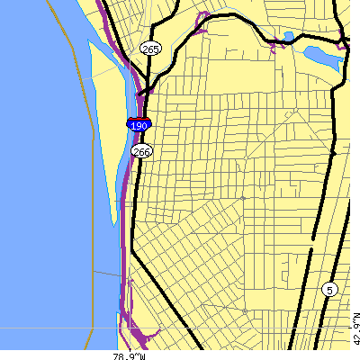 Zip code 14213 close-up map