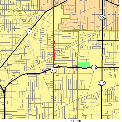 Zip code 14215 close-up map