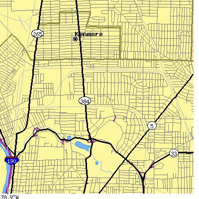 Zip code 14216 close-up map