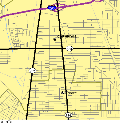 Zip code 14217 close-up map