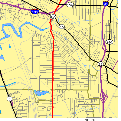 Zip code 14220 close-up map