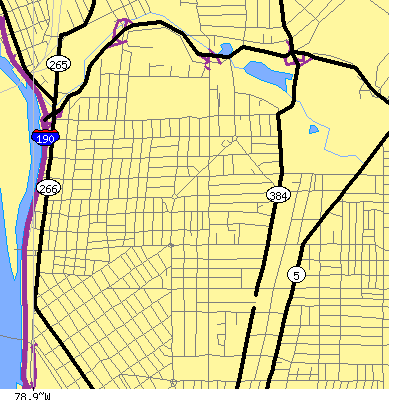 Zip code 14222 close-up map