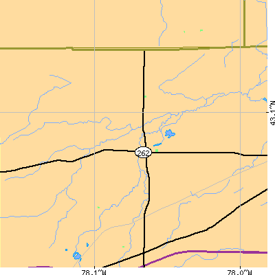 Zip code 14422 close-up map