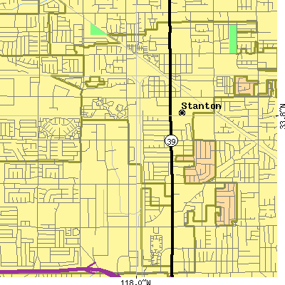 Zip code 90680 close-up map