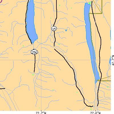 Zip code 14435 close-up map