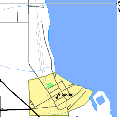 Zip code 14441 close-up map
