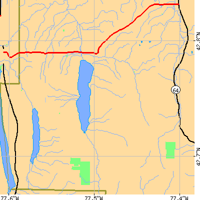 Zip code 14471 close-up map