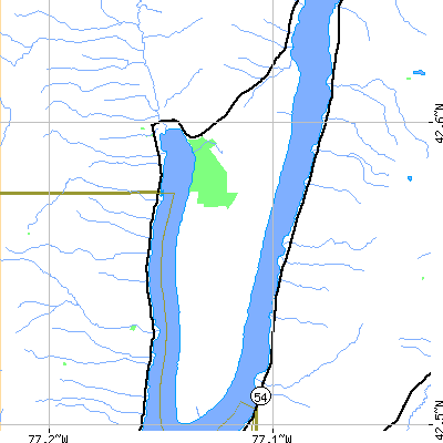 Zip code 14478 close-up map