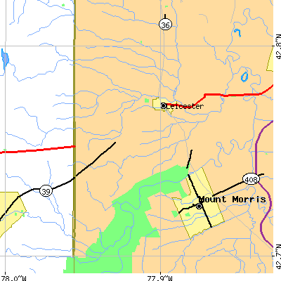 Zip code 14481 close-up map