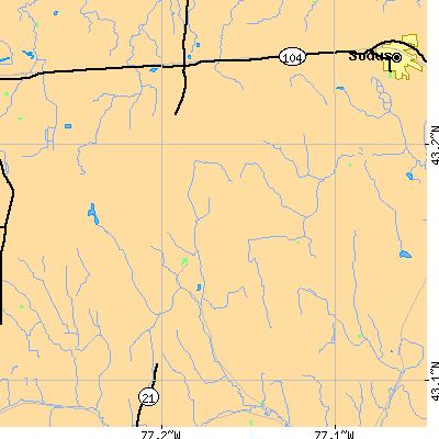 Zip code 14505 close-up map