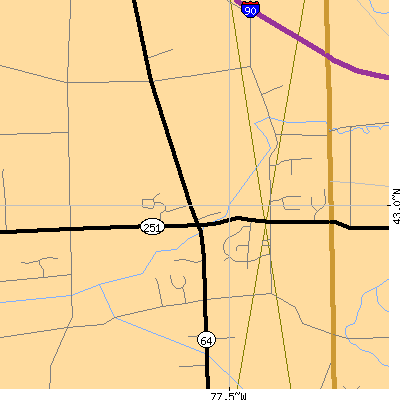 Zip code 14506 close-up map