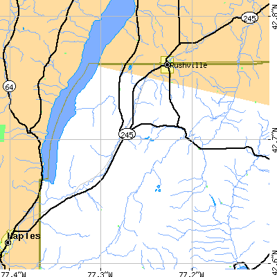 Zip code 14507 close-up map
