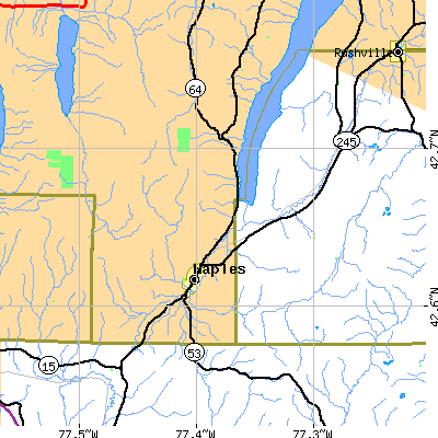 Zip code 14512 close-up map