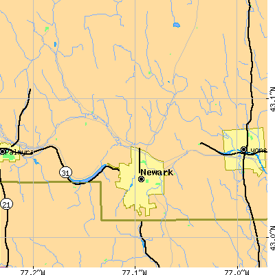 Zip code 14513 close-up map