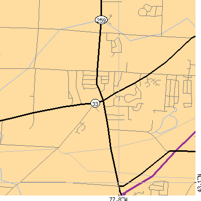 Zip code 14514 close-up map