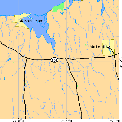Zip code 14516 close-up map