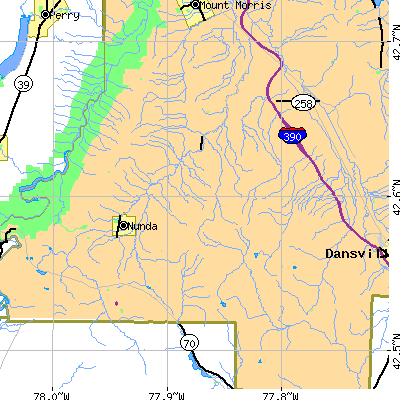 Zip code 14517 close-up map