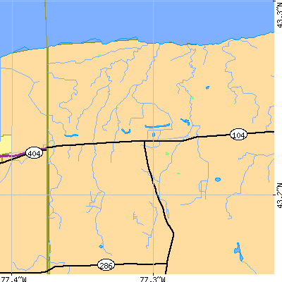 Zip code 14519 close-up map