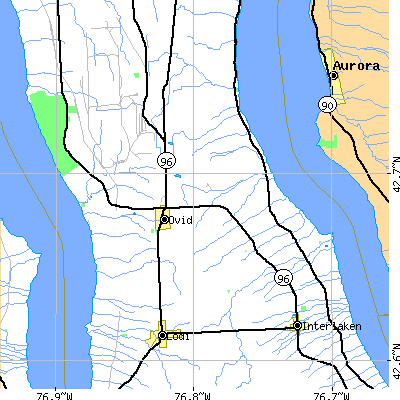 Zip code 14521 close-up map