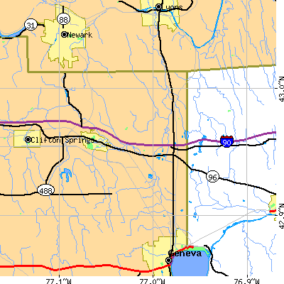 Zip code 14532 close-up map