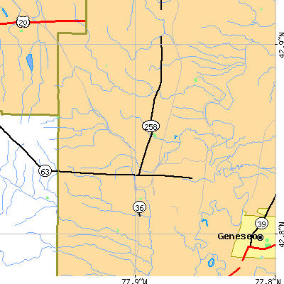 Zip code 14533 close-up map