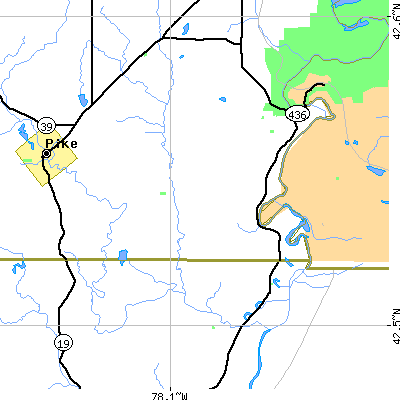 Zip code 14536 close-up map
