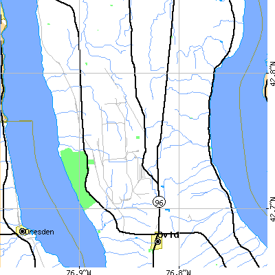 Zip code 14541 close-up map
