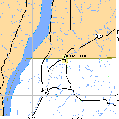Zip code 14544 close-up map