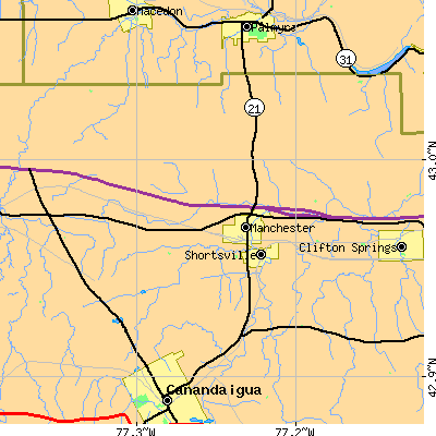 Zip code 14548 close-up map