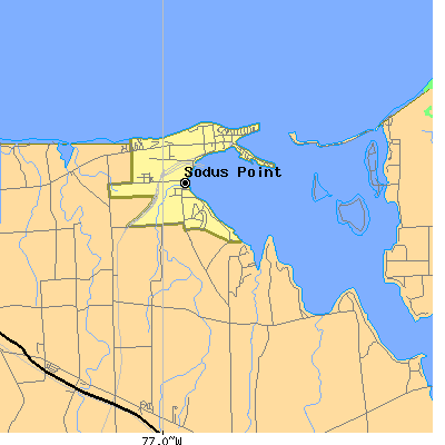 Zip code 14555 close-up map