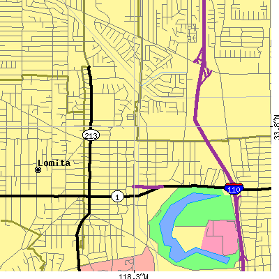 Zip code 90710 close-up map