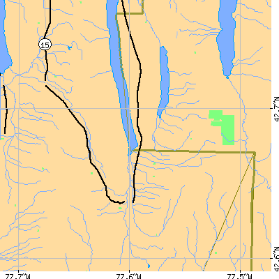 Zip code 14560 close-up map