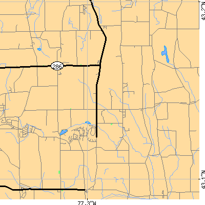Zip code 14568 close-up map