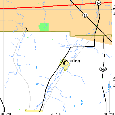 Zip code 14591 close-up map