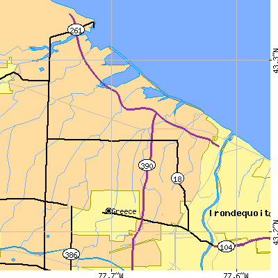 Zip code 14612 close-up map