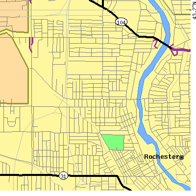 Zip code 14613 close-up map