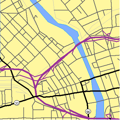 Zip code 14614 close-up map
