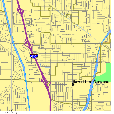 Zip code 90715 close-up map