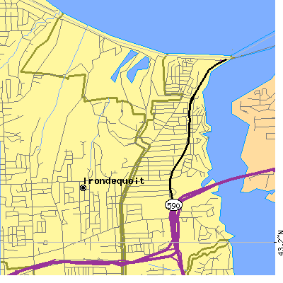 Zip code 14622 close-up map